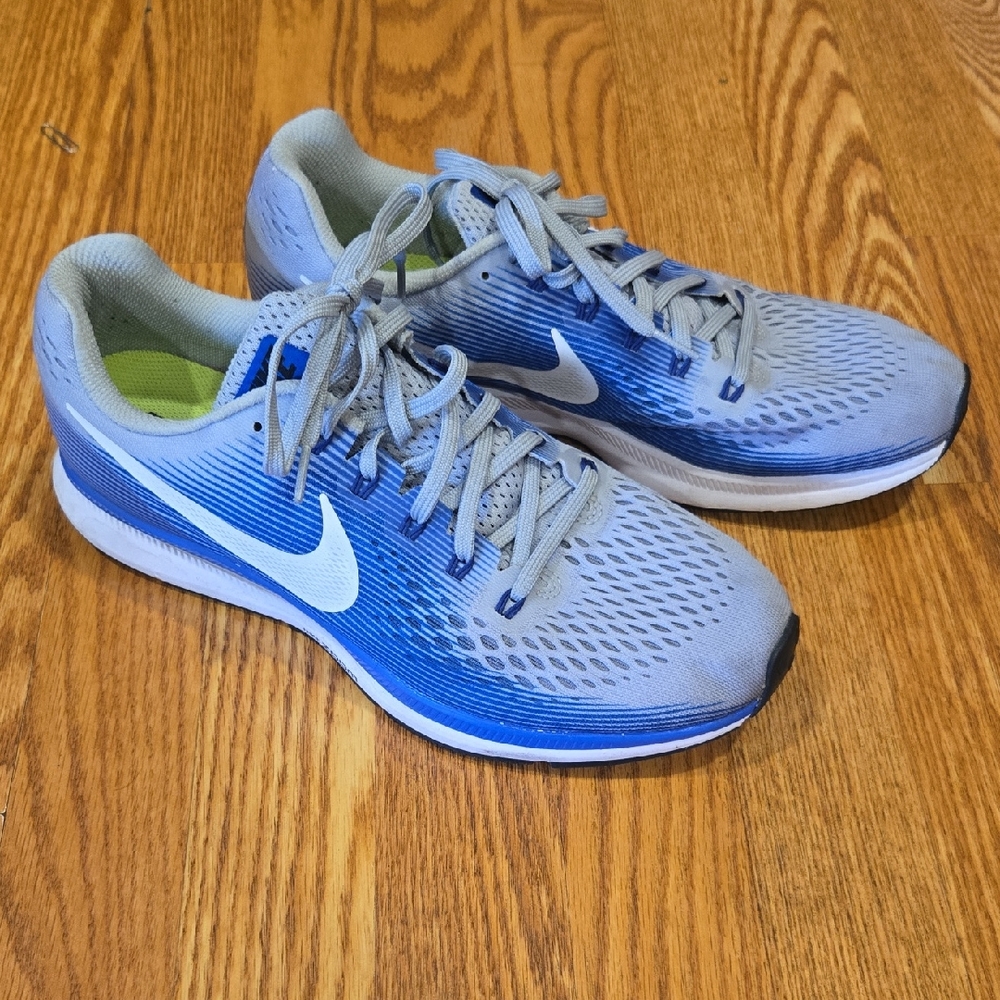 Nike Gray and Blue Athletic Sneakers